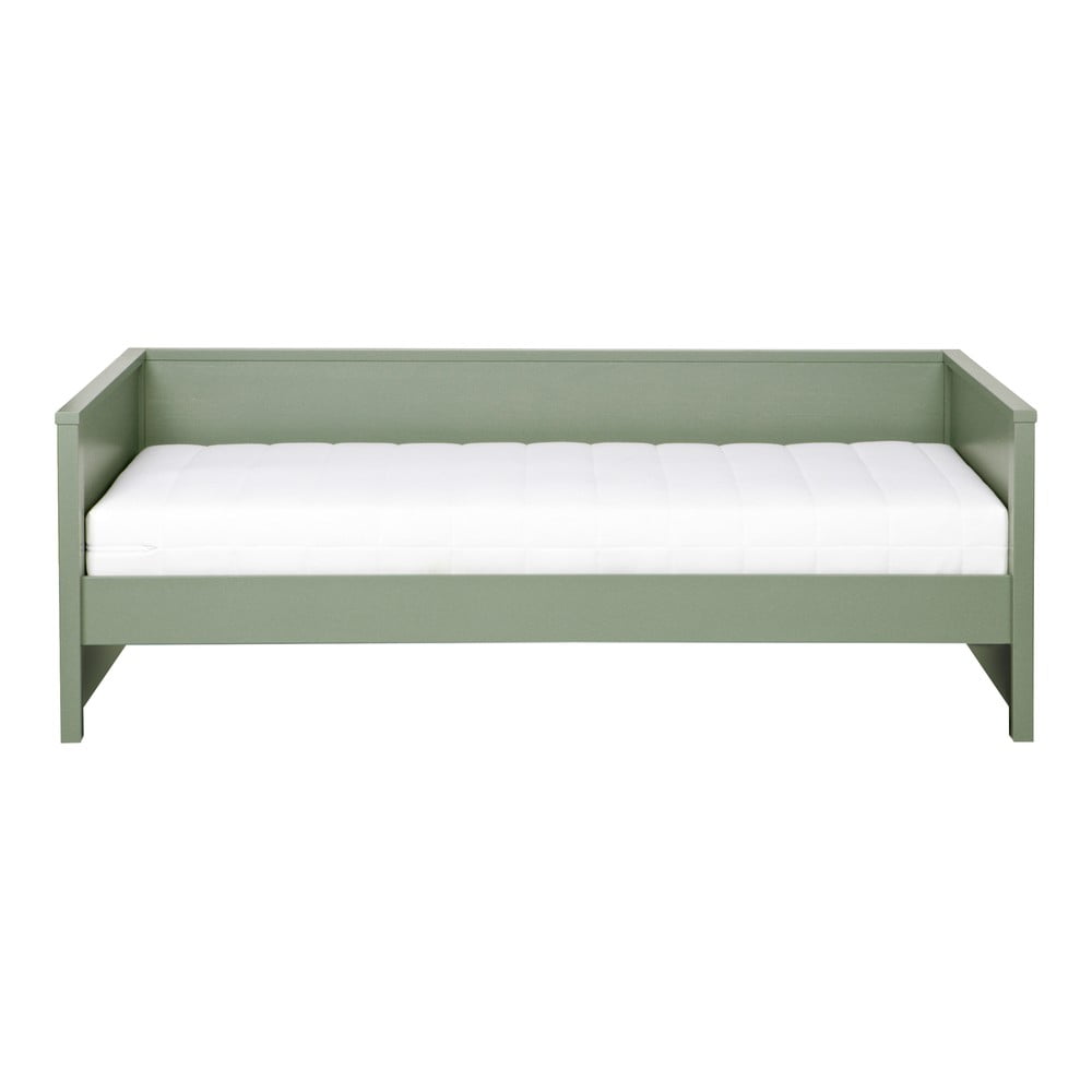 Zielone łóżko jednoosobowe 90x200 cm Nikki – WOOOD