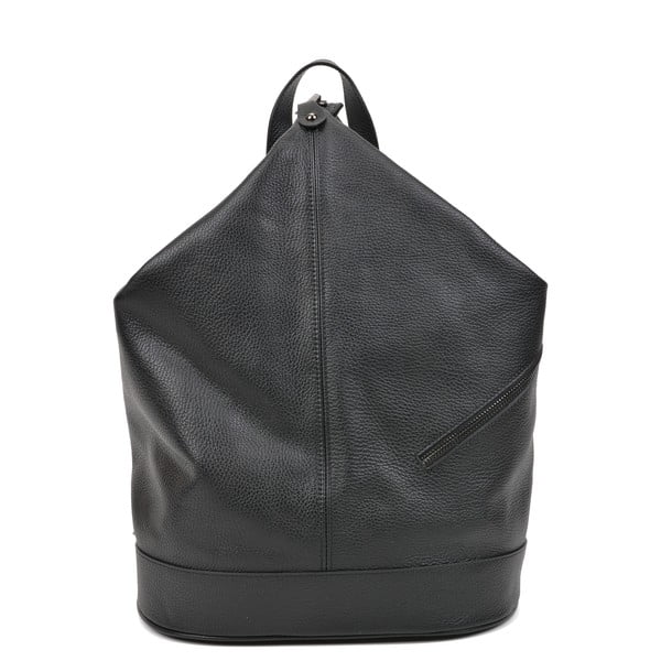 Czarny skórzany plecak Carla Ferreri Chic