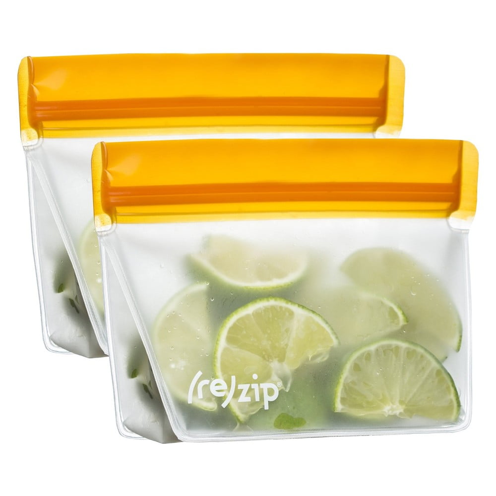Zestaw 2 pomarańczowych torebek na żywność (re)zip Essential, 230 ml