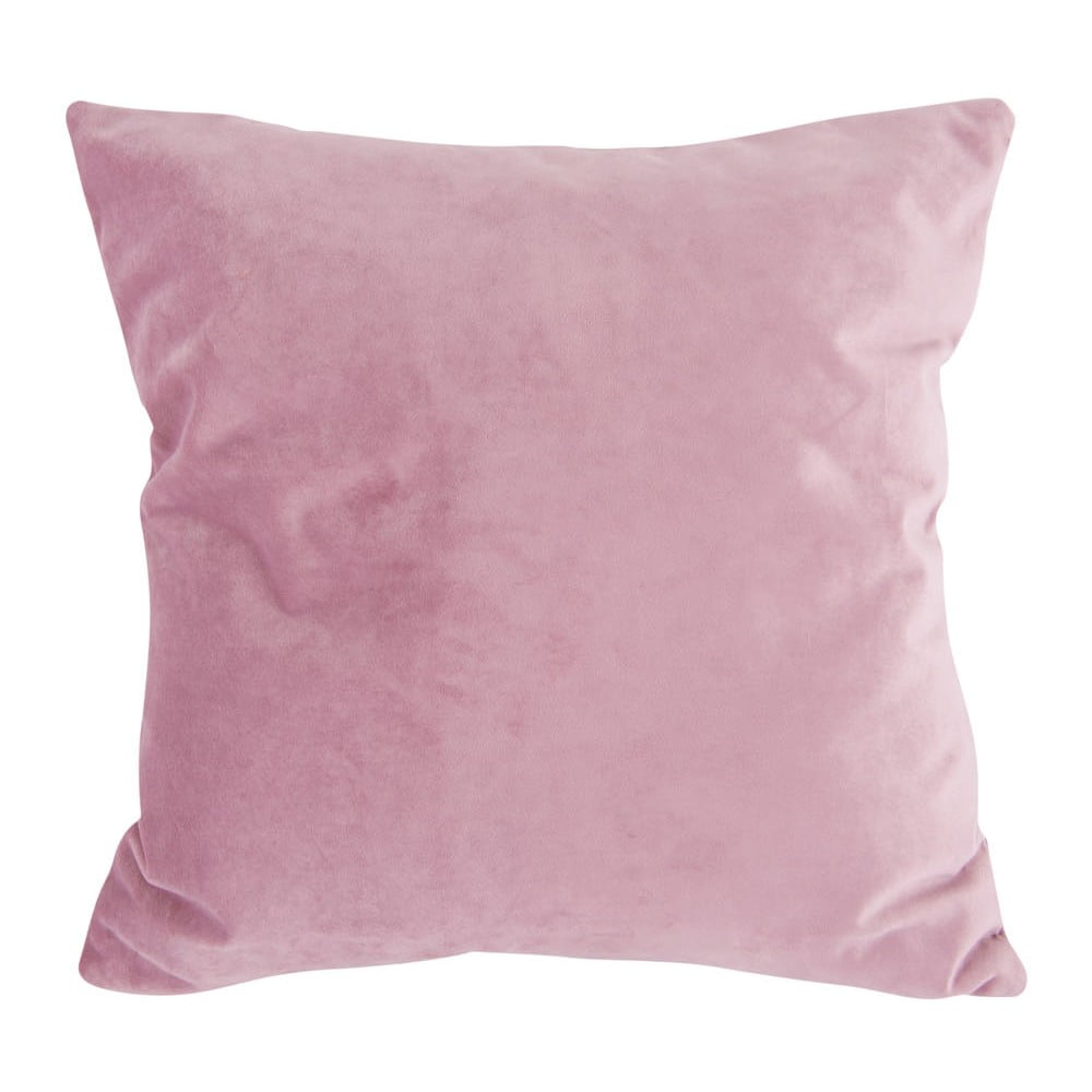 Różowa aksamitna poduszka PT LIVING Tender, 40x40 cm