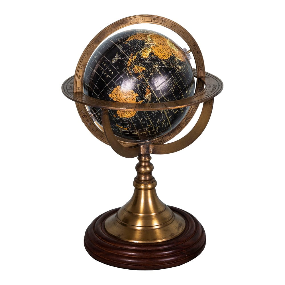 Globus dekoracyjny z podstawą drewna palisandrowego Antic Line Globe, ø 17 cm
