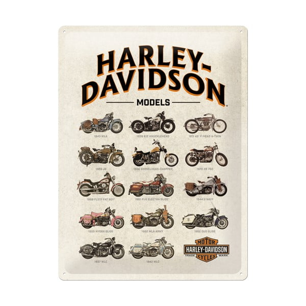 Dekoracyjna tabliczka ścienna Postershop Harley-Davidson Modely