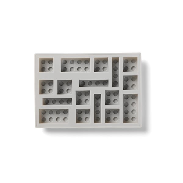 Szara silikonowa foremka do lodu w kształcie klocków LEGO®