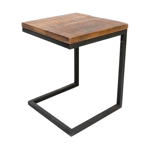 Czarny stolik z blatem z drewna mangowca LABEL51 Box