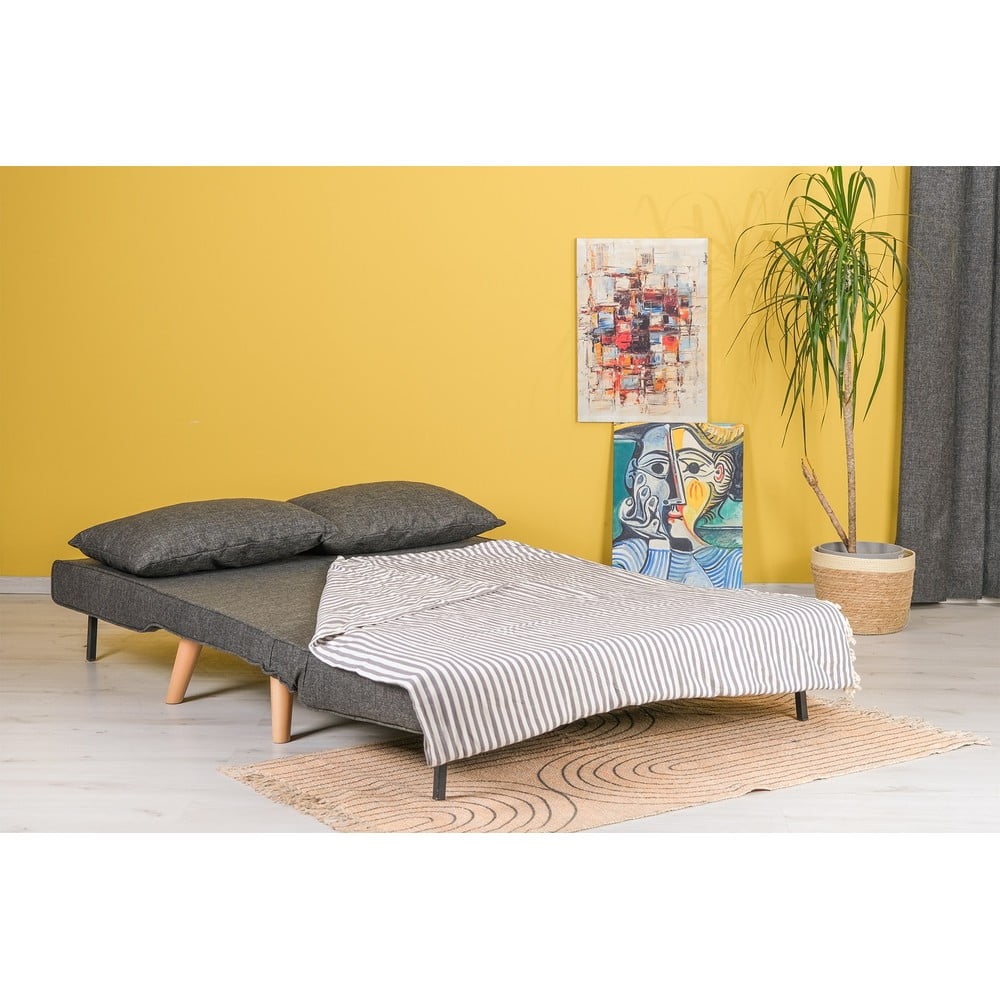 Ciemnoszara rozkładana sofa 120 cm Folde – Artie