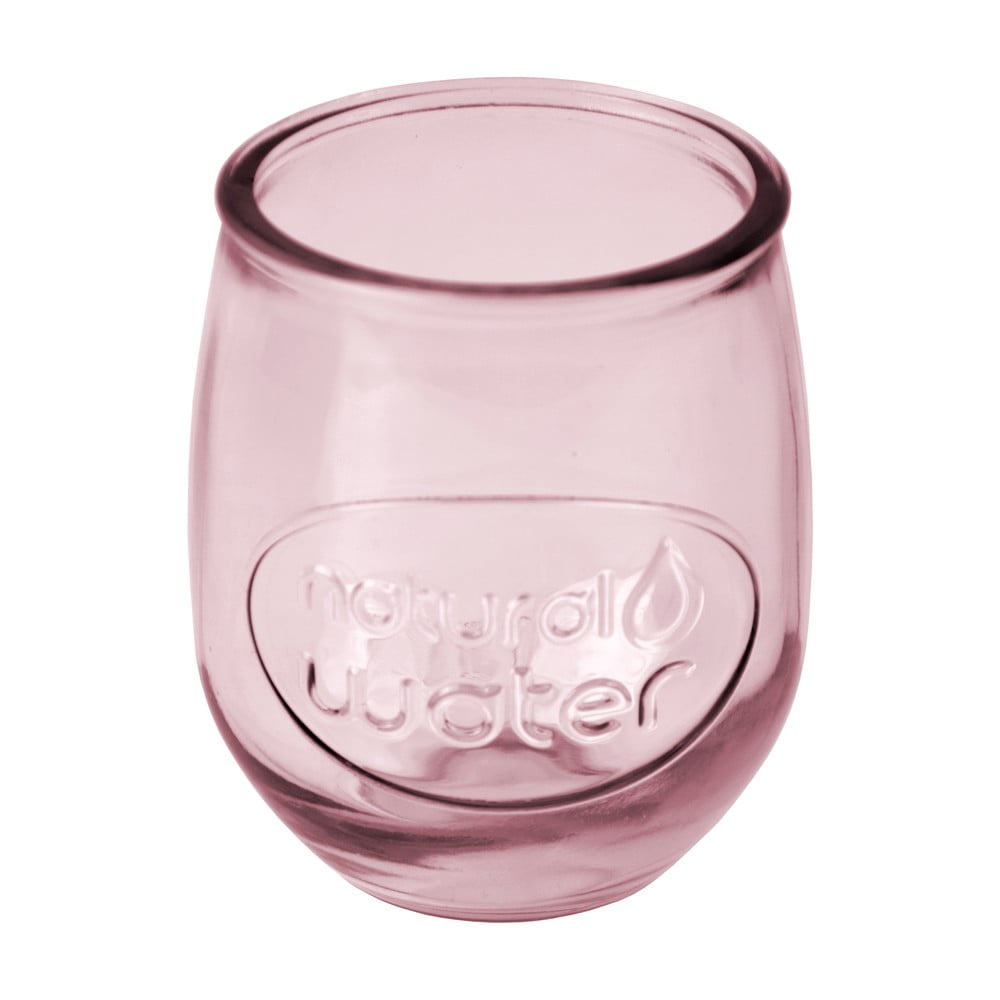 Różowa szklanka ze szkła z recyklingu Ego Dekor Water, 0,4 l