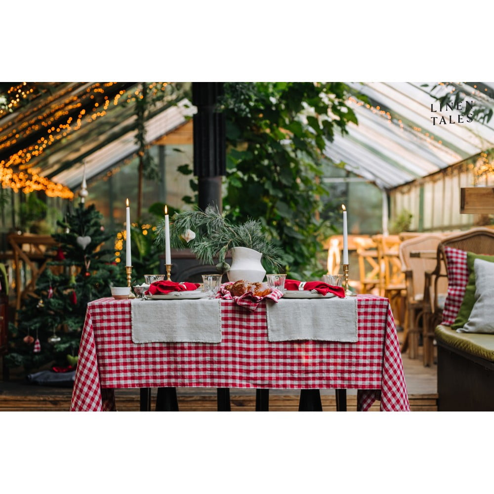 Lniany obrus 140x200 cm Red Gingham – Linen Tales