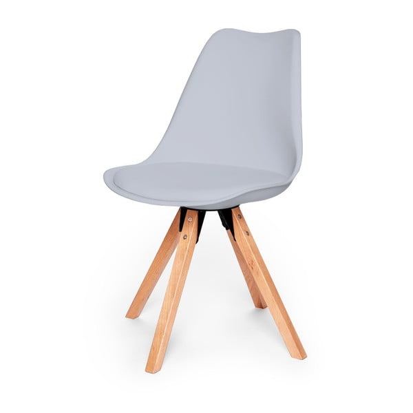 Zestaw 2 szarych krzeseł z konstrukcją z drewna bukowego Bonami Essentials Gina