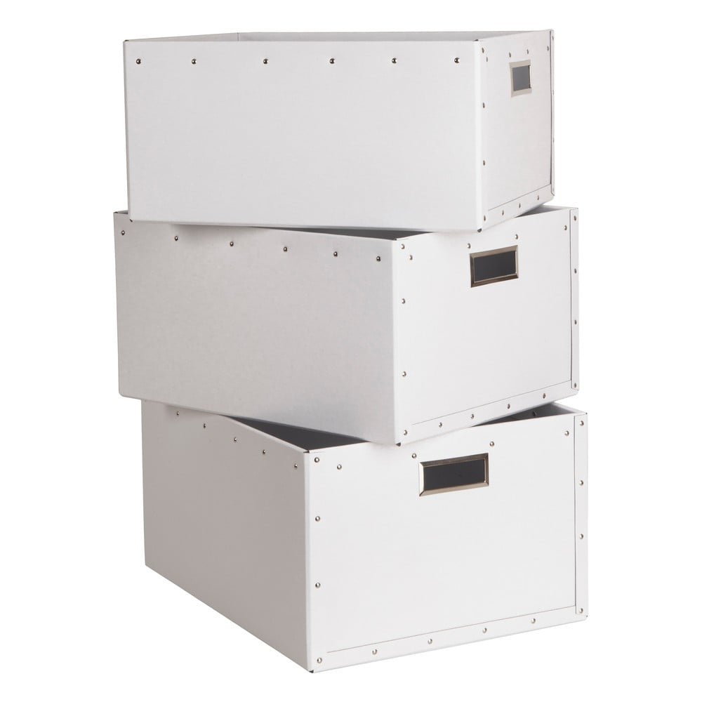 Фото - Інші меблі Białe kartonowe pojemniki zestaw 3 szt. Ture – Bigso Box of Sweden biały