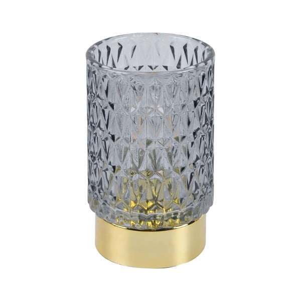 Szara szklana lampka dekoracyjna LED PT LIVING Diamond