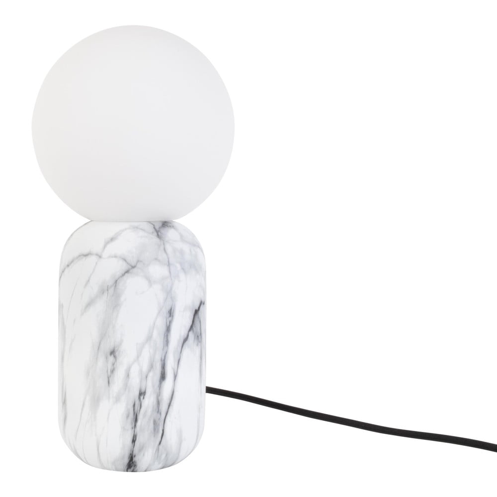 Biała lampa stołowa w dekorze marmuru Leitmotiv Gala, wys. 32 cm