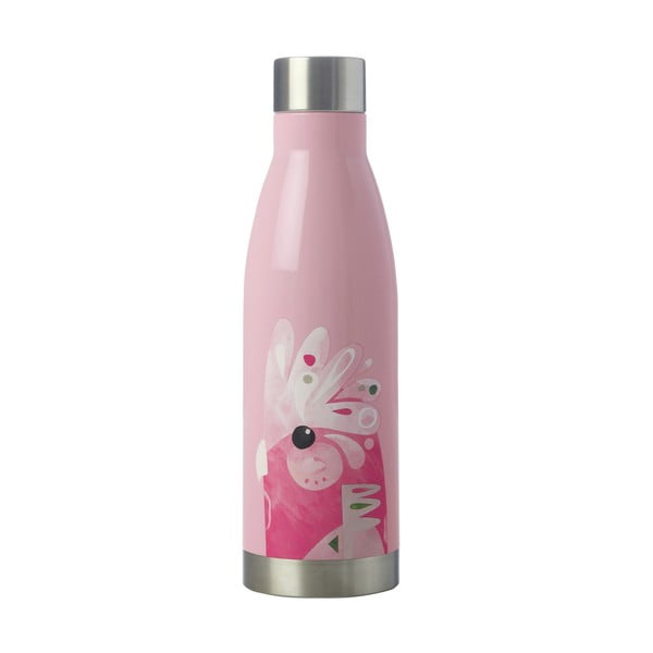 Różowa nierdzewna butelka termiczna Maxwell & Williams Pete Cromer Galah, 500 ml