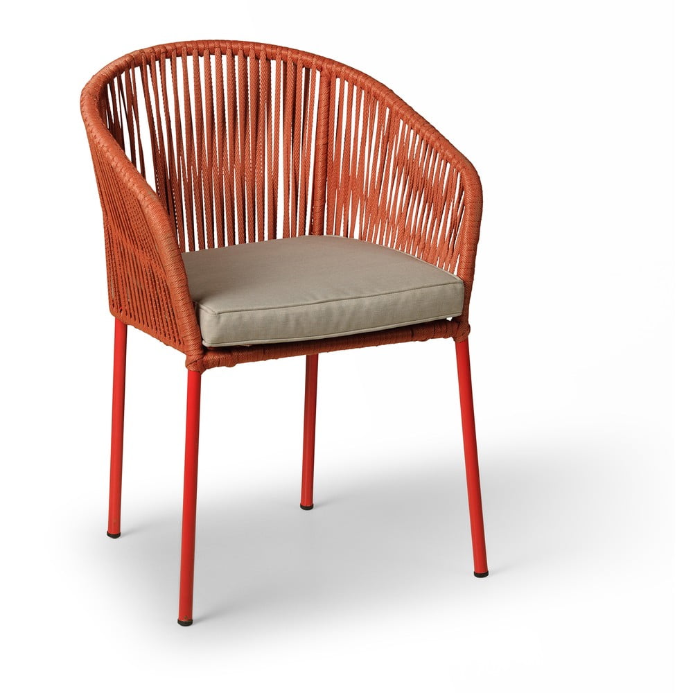 Zestaw 2 czerwonych krzeseł ogrodowych Le Bonom Trapani