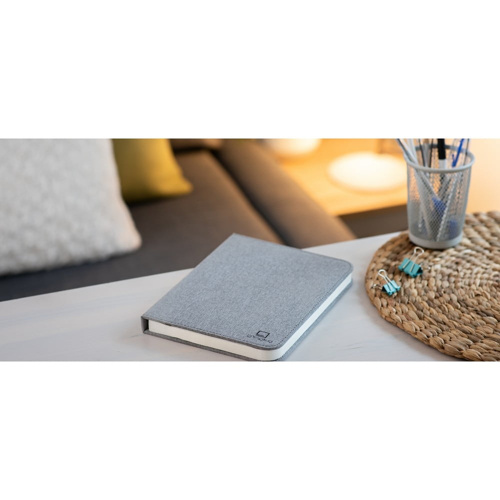 Szara lampa stołowa LED w kształcie książki Gingko Booklight