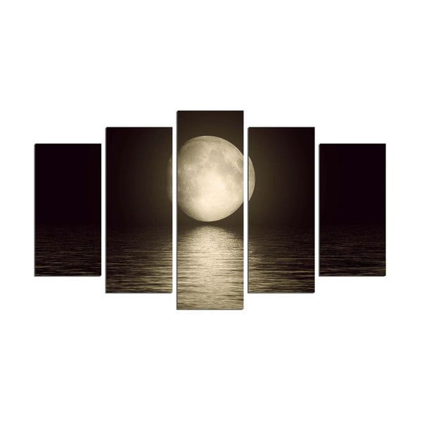 Obraz wieloczęściowy Moon Over The River