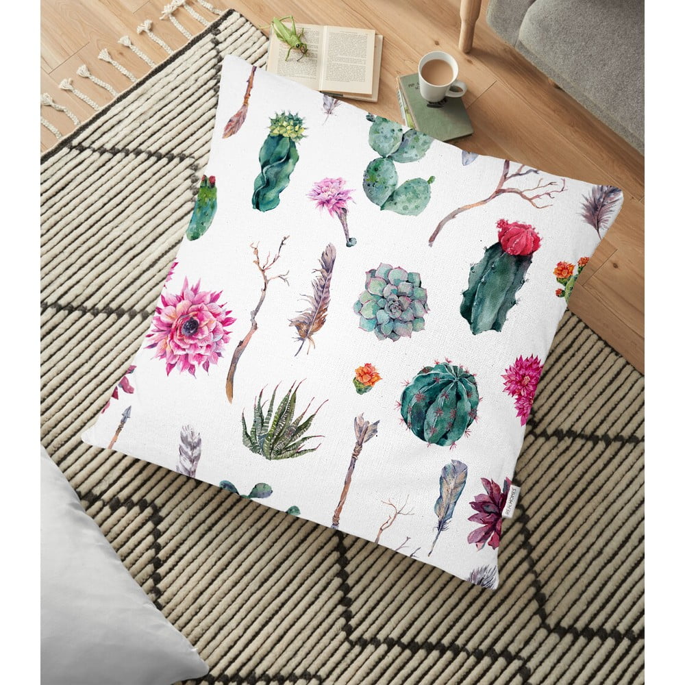 Poszewka na poduszkę z domieszką bawełny Minimalist Cushion Covers Succulent, 70x70 cm