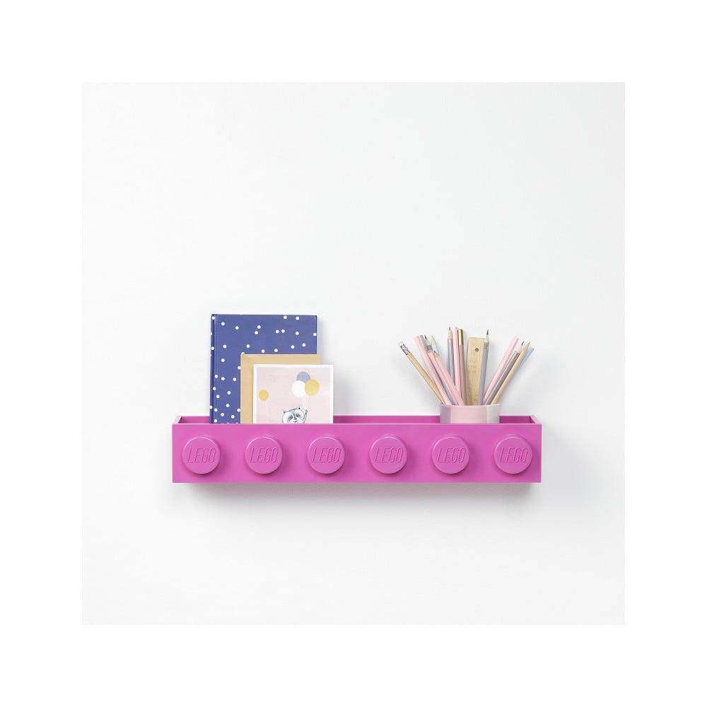 Dziecięca różowa półka ścienna LEGO® Sleek
