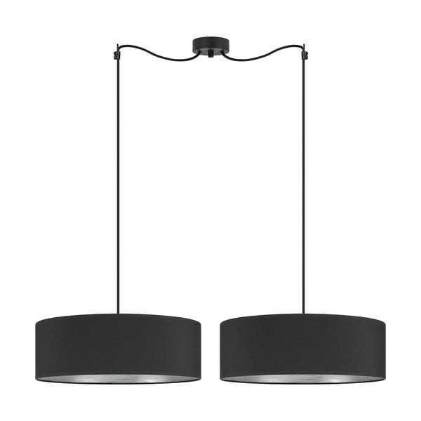 Czarna podwójna lampa wisząca z detalem w srebrnym kolorze Bulb Attack Tres XL, ⌀ 45 cm