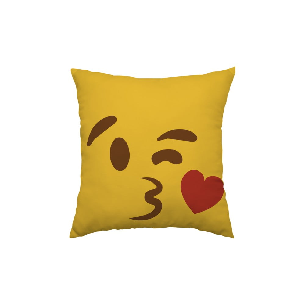 Poduszka Emoji Kiss, 40x40 cm