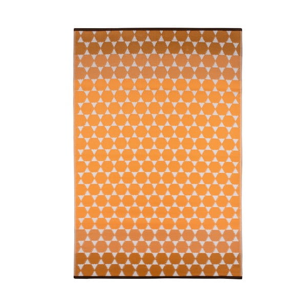 Pomarańczowy dywan zewnętrzny Green Decore Hexagon, 150x240 cm