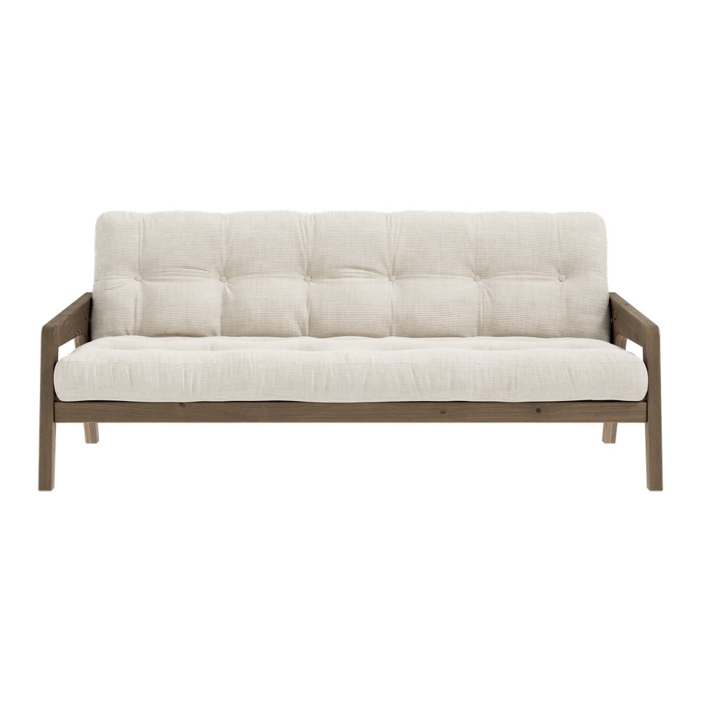 Фото - Диван Beżowa sztruksowa rozkładana sofa 204 cm Grab – Karup Design biały