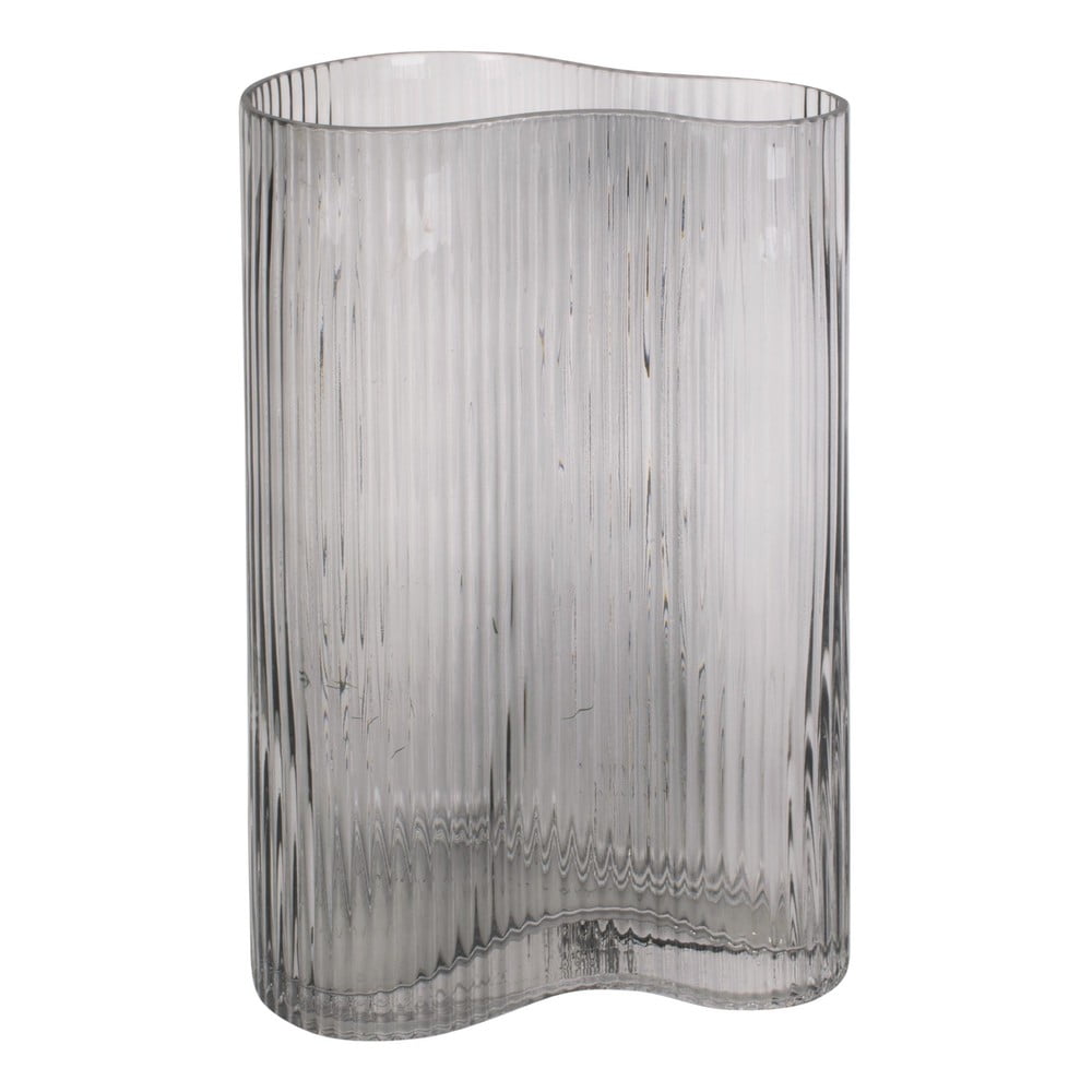 Szary szklany wazon PT LIVING Wave, wys. 27 cm