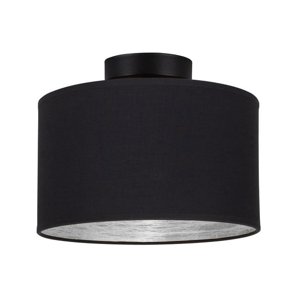 Czarna lampa sufitowa z detalem w srebrnym kolorze Bulb Attack Tres S, ⌀ 25 cm