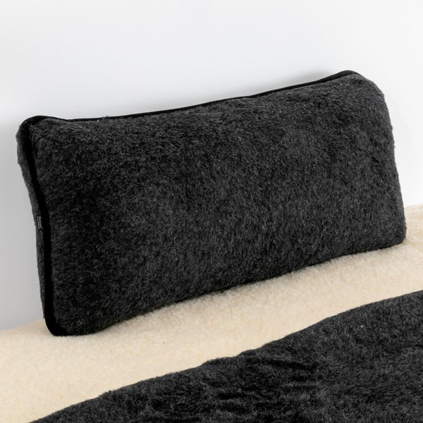 Czarna poduszka wełniana Native Natural Merino Wool Pillow, 40x70 cm