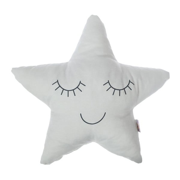 Jasnoszara poduszka dziecięca z domieszką bawełny Mike & Co. NEW YORK Pillow Toy Star, 35x35 cm