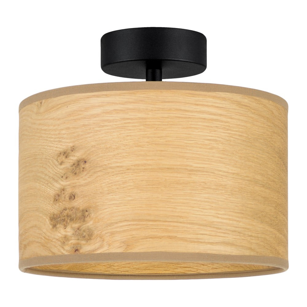 Beżowa lampa sufitowa z drewnianego forniru Bulb Attack Ocho S, ⌀ 25 cm