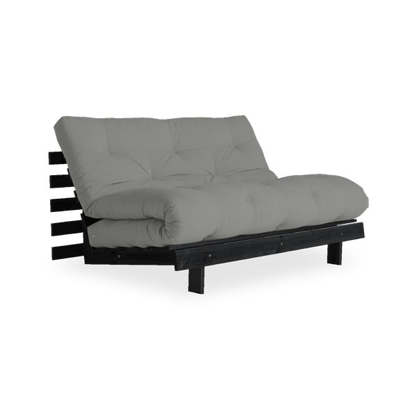 Sofa rozkładana z szarym pokryciem Karup Design Roots Black/Grey