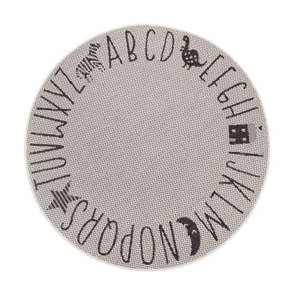 Kremowy dywan dla dzieci Ragami Letters, ø 120 cm