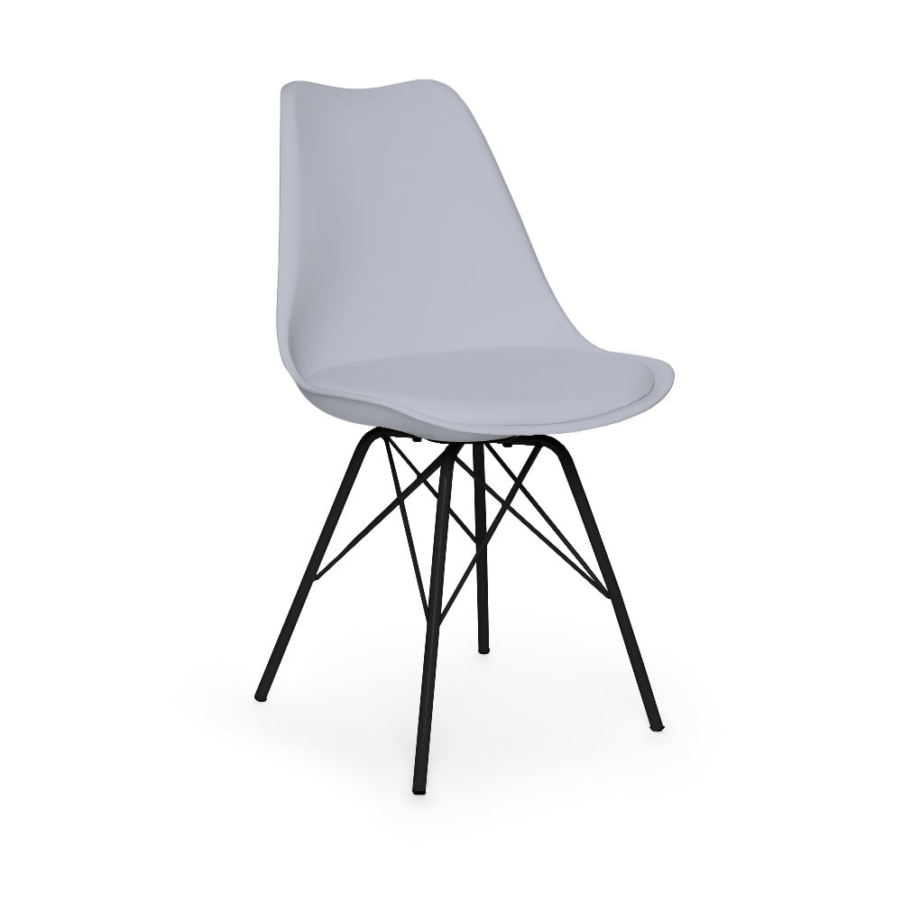 Szare krzesło z czarną konstrukcją z metalu Bonami Essentials Eco
