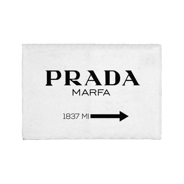 Biało-czarny dywanik łazienkowy Little Nice Things Prada, 60x40 cm