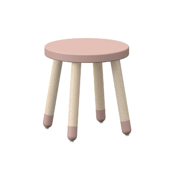 Różowy stołek dziecięcy z drewna jesionowego Flexa Play, ø 30 cm