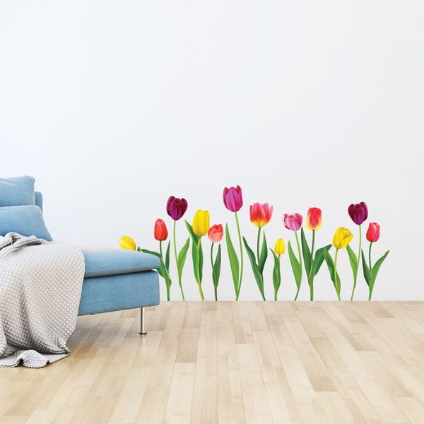 Komplet naklejek ściennych Ambiance Colorful Tulips