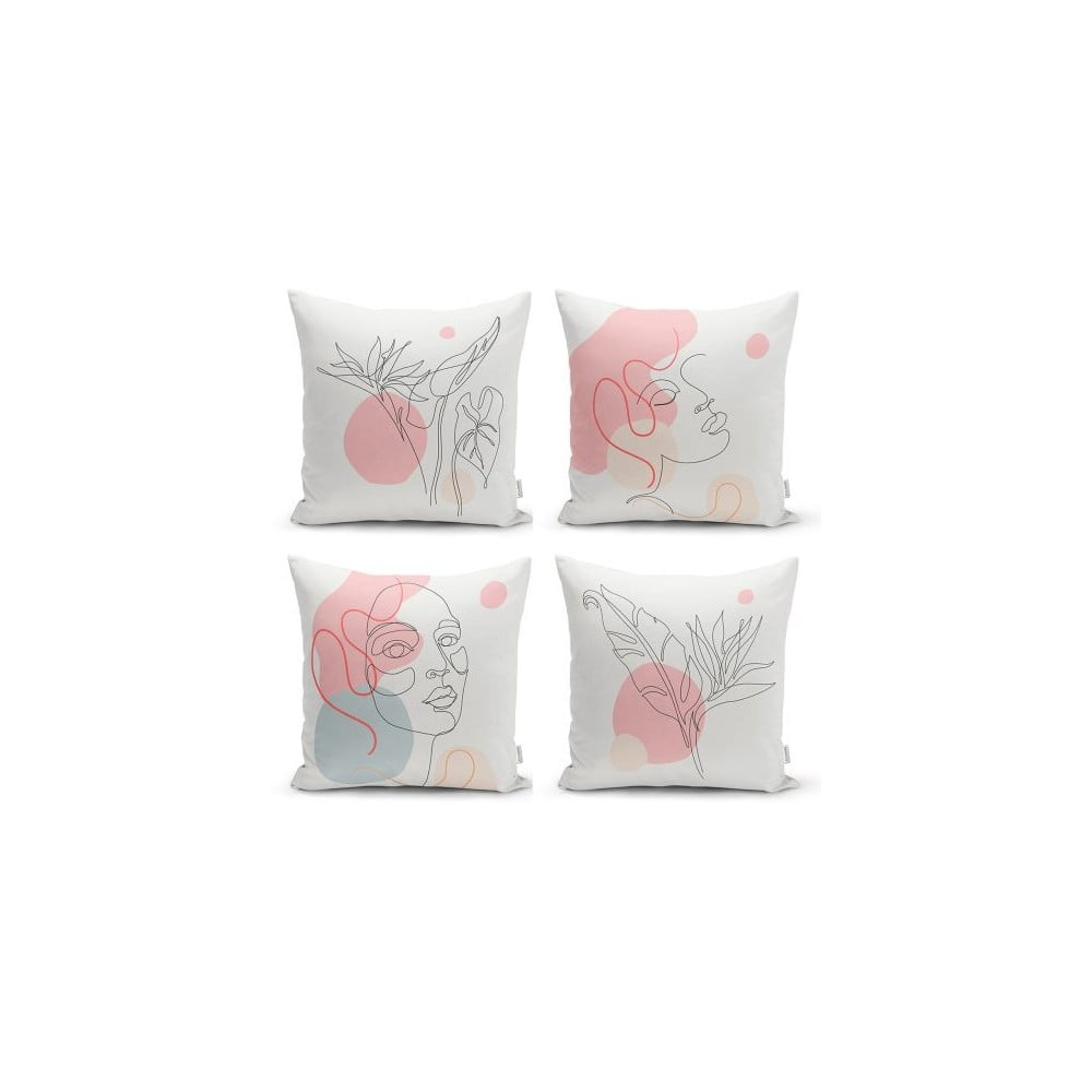 Zestaw 4 dekoracyjnych poszewek na poduszki Minimalist Cushion Covers Minimalist Woman, 45x45 cm