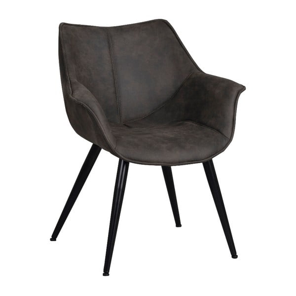 Czarne krzesło z czarnym metalowymi nogami Rowico Echo