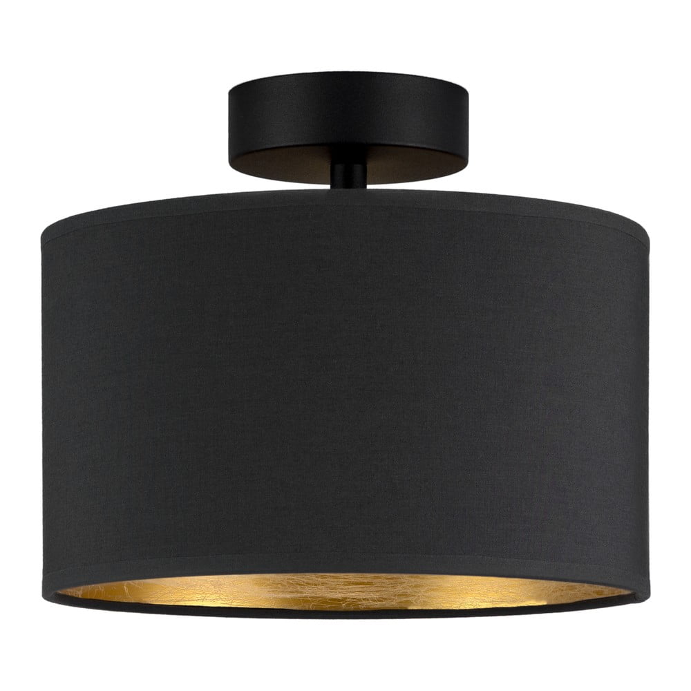 Czarna lampa sufitowa z detalem w złotym kolorze Bulb Attack Tres S, ⌀ 25 cm