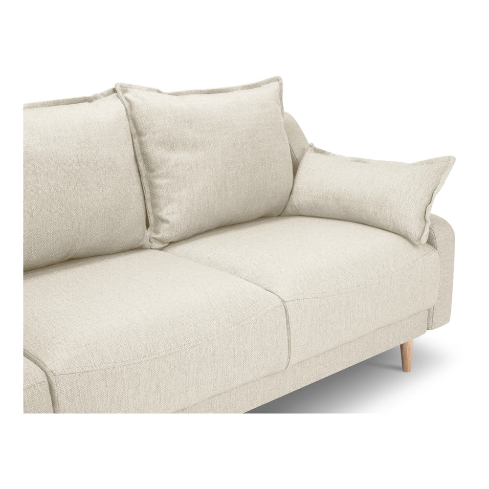 Kremowa rozkładana sofa ze schowkiem Mazzini Sofas Freesia