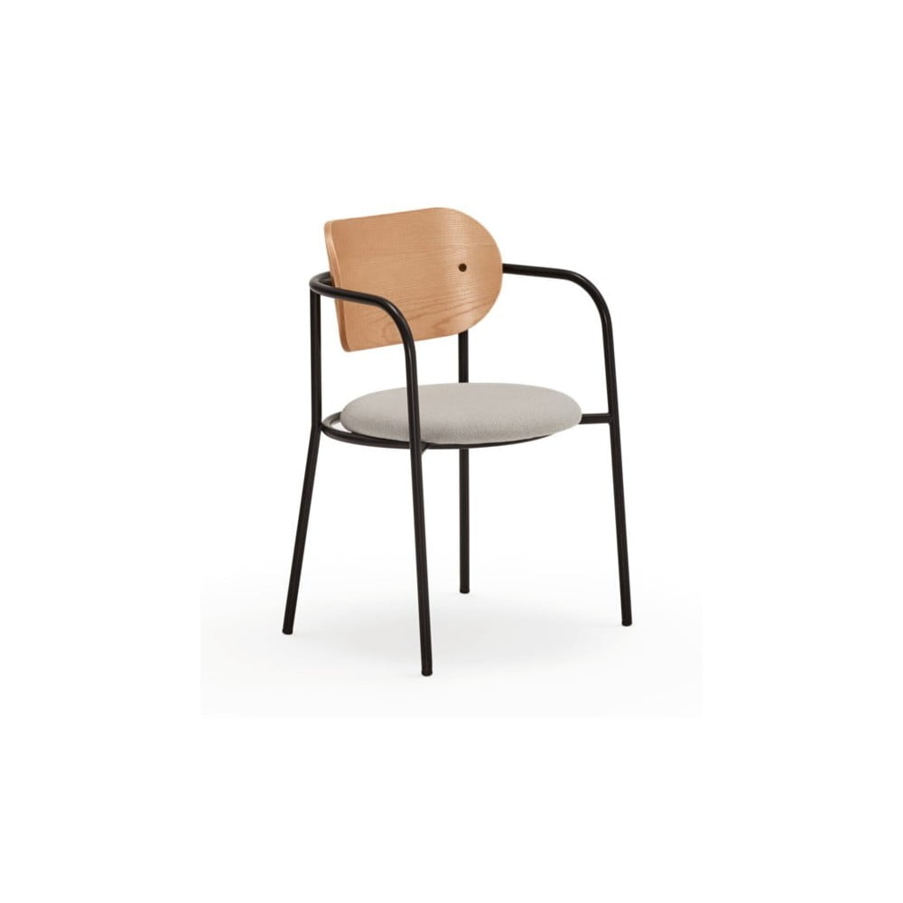 Фото - Стілець Eclipse Szare krzesło w dekorze dębu  – Teulat szary,naturalny 