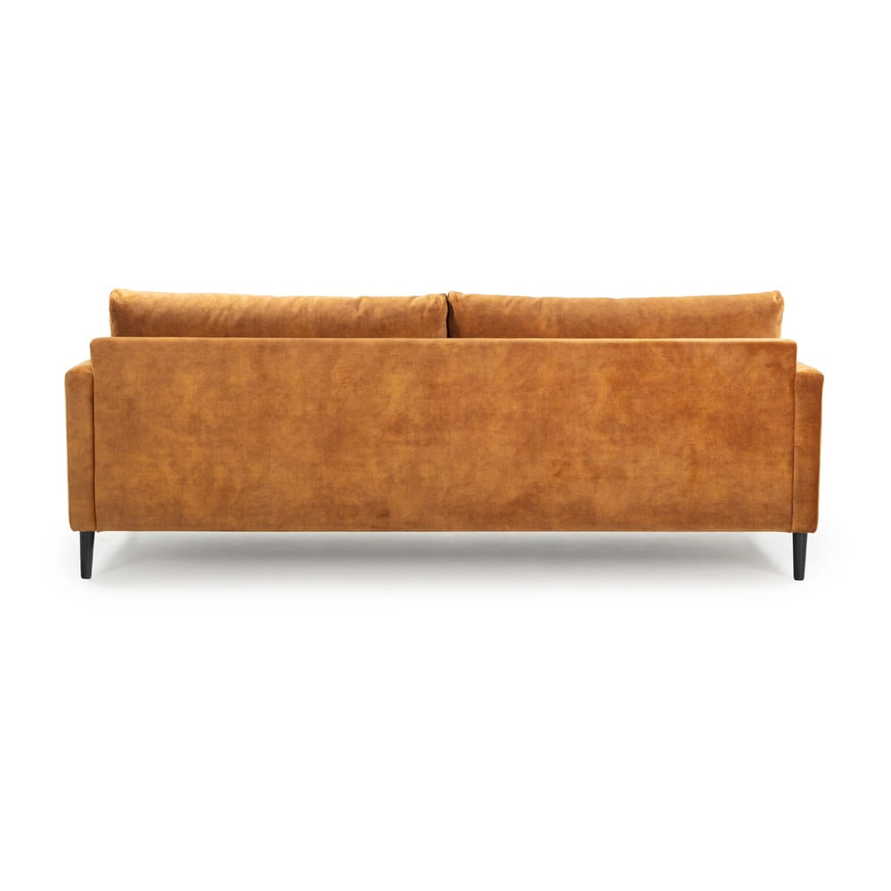 Żółta sofa z aksamitnym obiciem Scandic Adagio, szer. 220 cm