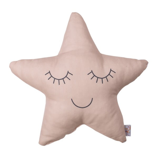 Beżoworóżowa poduszka dziecięca z domieszką bawełny Mike & Co. NEW YORK Pillow Toy Star, 35x35 cm