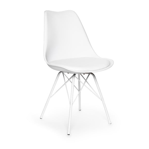 Zestaw 2 białych krzeseł z białą konstrukcją z metalu Bonami Essentials Eco