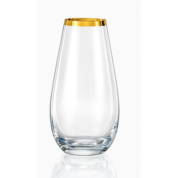 Szklany wazon Crystalex Golden Celebration, wys. 24,5 cm