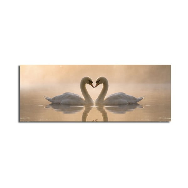 Obraz na płótnie Swan Love, 90x30 cm