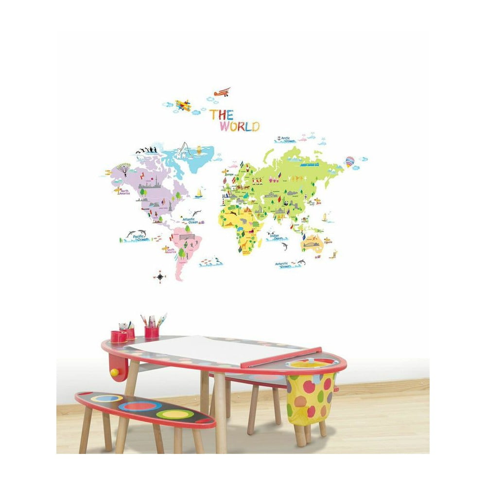 Фото - Інший інтер'єр і декор MAP Zestaw naklejek ściennych Ambiance World  for Children kolorowy 