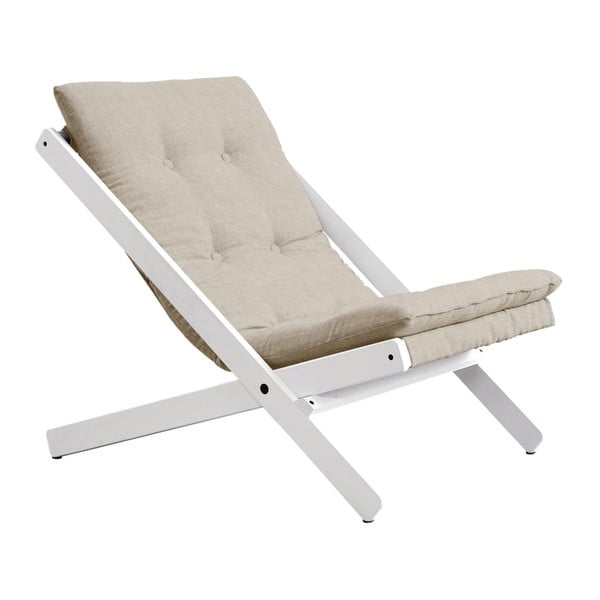 Fotel rozkładany Karup Design Vigilius Boogie White/Linen Beige