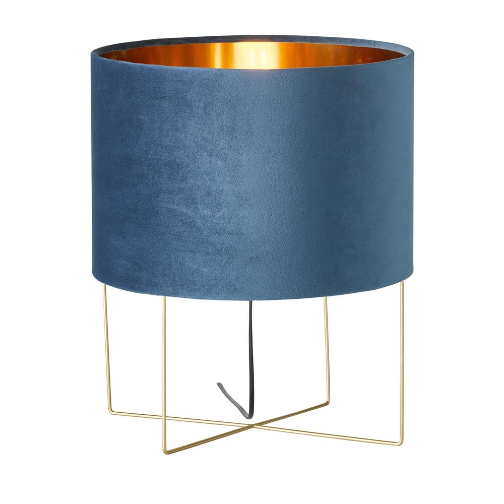 Niebieska lampa stołowa Fischer & Honsel Aura, wys. 43 cm