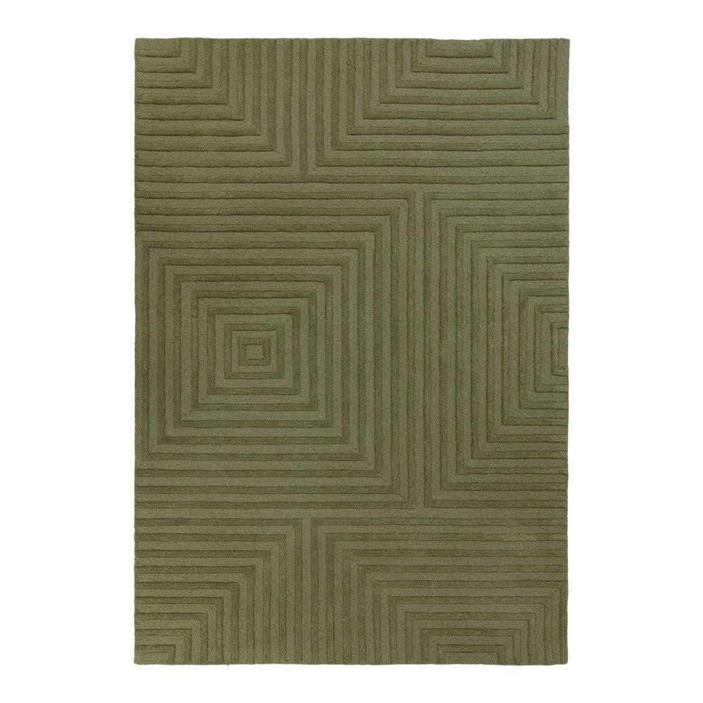 Zielony wełniany dywan Flair Rugs Estela, 160x230 cm